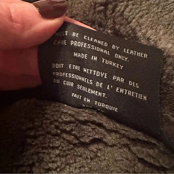 Mark New York genuine shearling coat in black leather with brown collar - Picture 12 of 15